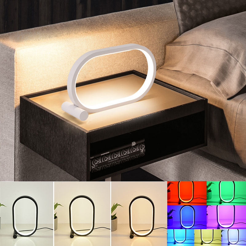 USB Plug-In Lampe Oval Acryl Lampe Touch Control Dimmbare Moderne Einfache Kreative Nacht Lampe Nachttisch Lampe Schreibtisch tisch Led