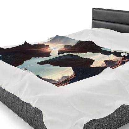 "Alien Landscape Odyssey" - The Alien Velveteen Plush Blanket