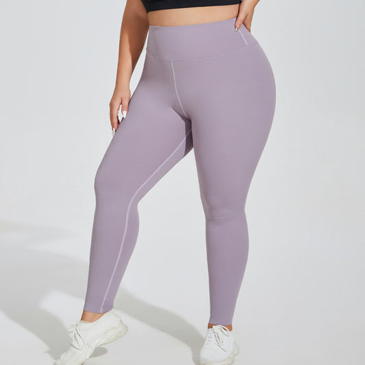 Pantalones de yoga de talla grande, cintura alta, levantamiento de cadera, sin costuras, sensación de nube, ejercicio físico para mujeres