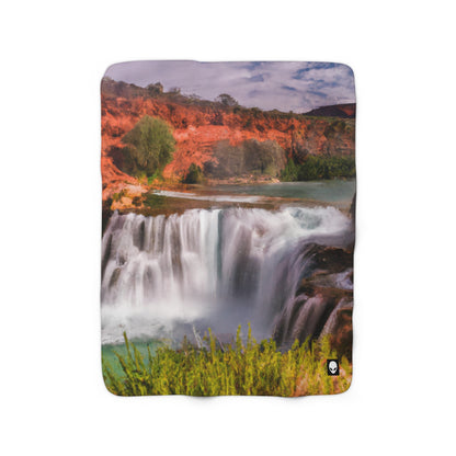 "Capturing Nature's Beauty: Crafting an Iconic Landscape in Vibrant Art" - The Alien Sherpa Fleece Blanket