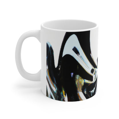 "Merging Perspectives: Crafting a Dynamic Visual Representation" - The Alien Ceramic Mug 11 oz