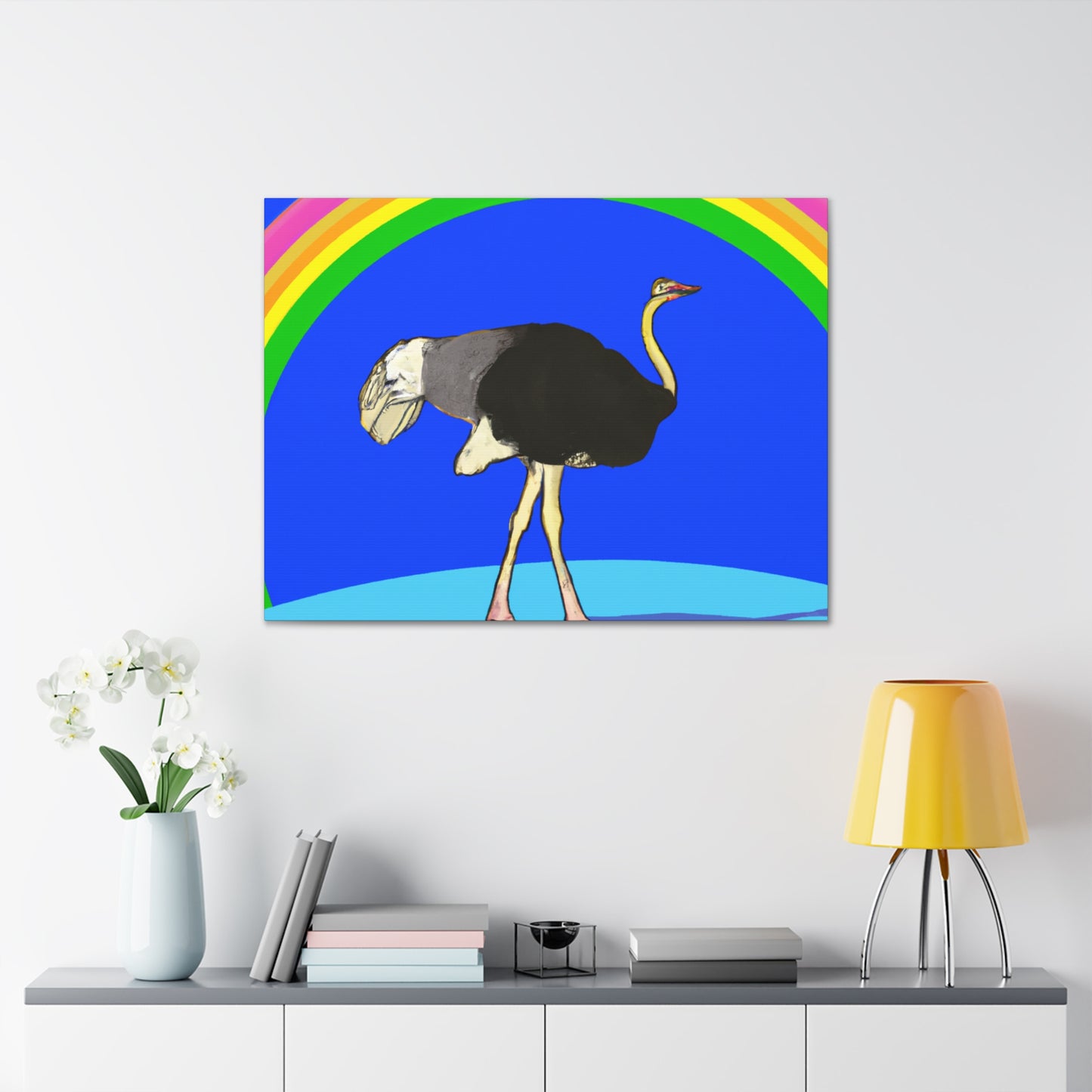 "Bridging the Divide: The Ostrich's Rainbow" - The Alien Canva