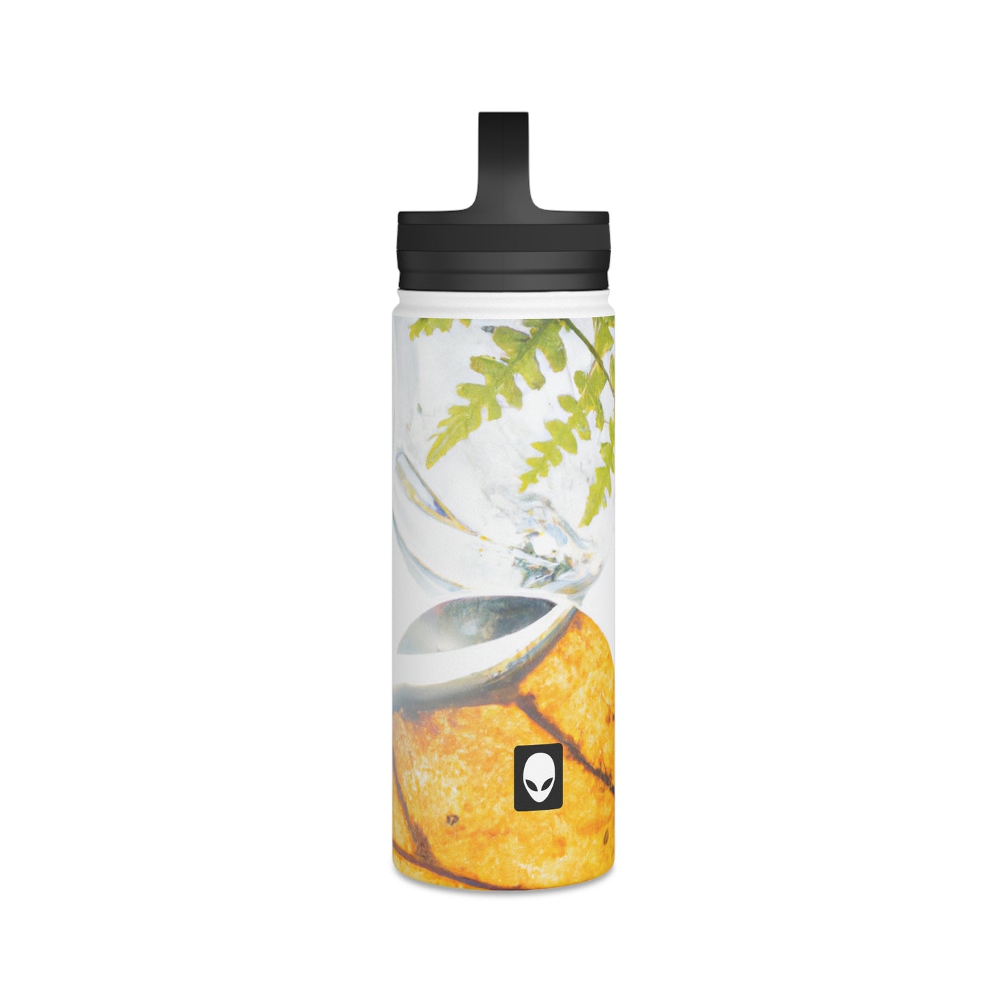 "Earth's Splendor: A Colorful Collage of Natural Wonders" - The Alien Stainless Steel Water Bottle, Handle Lid