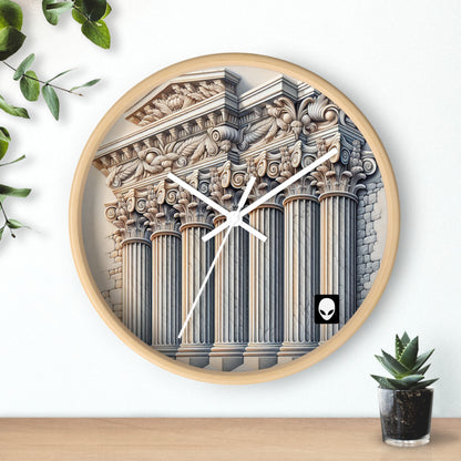 "3D Wall Columns: An Architectural Artpiece" - The Alien Wall Clock Trompe-l'oeil Style