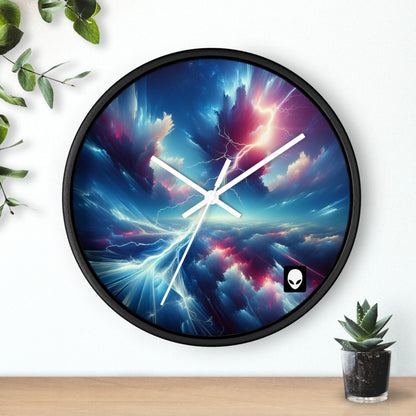 "Electricidad en el cielo" - El reloj de pared alienígena Estilo de arte digital