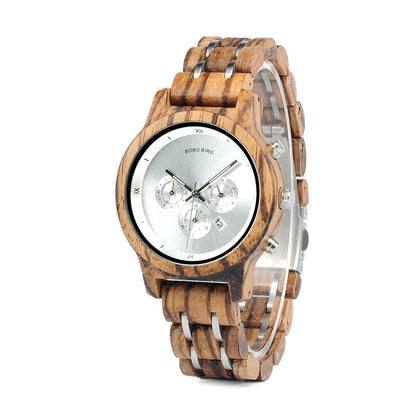 Reloj casual de negocios de moda de grano de madera para hombres