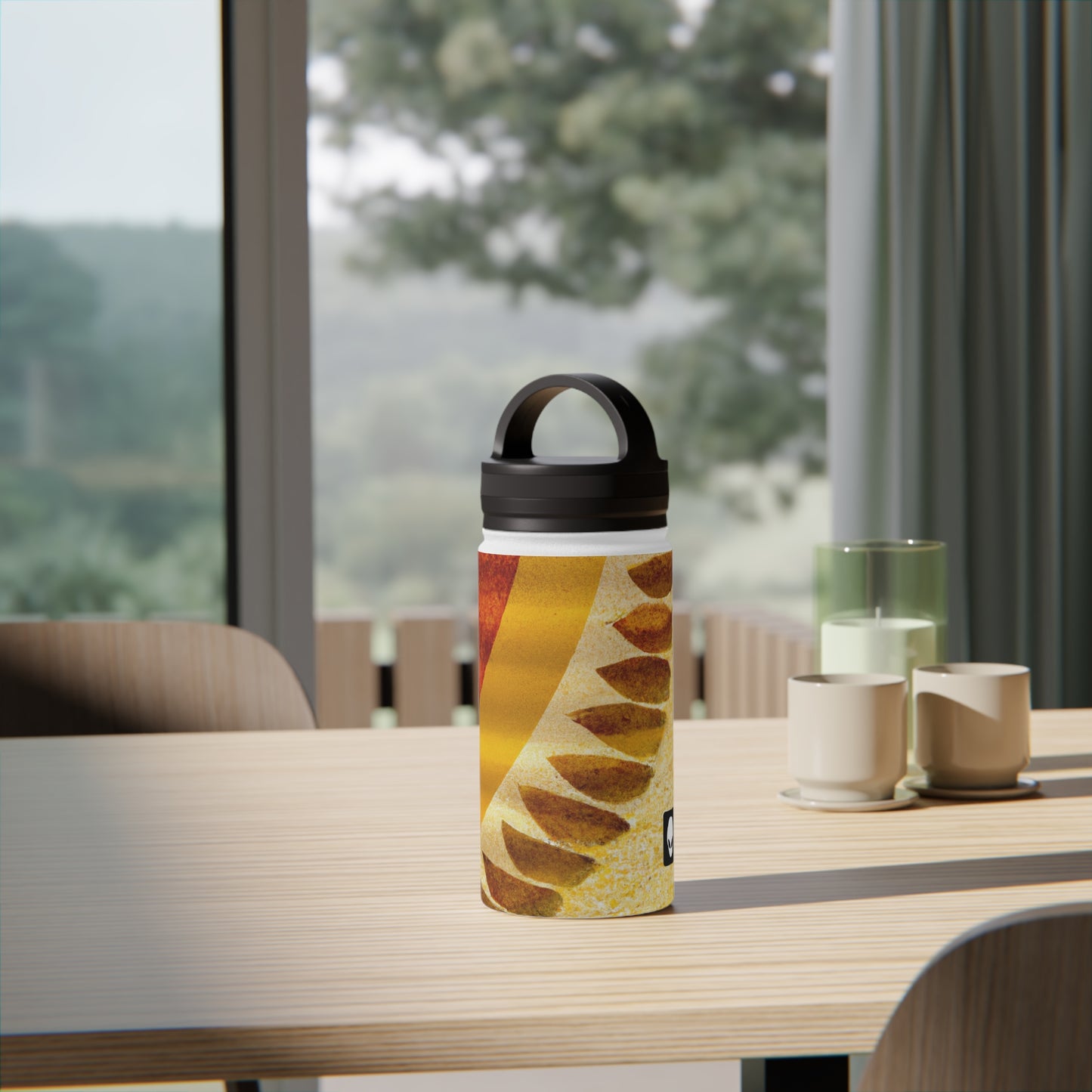 "A Natural Mosaic: Shapes and Colors from the Earth" - The Alien Stainless Steel Water Bottle, Handle Lid