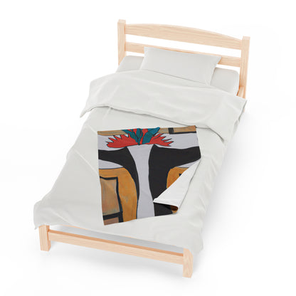 "Exploring Balance and Pattern in Abstract Art" - The Alien Velveteen Plush Blanket