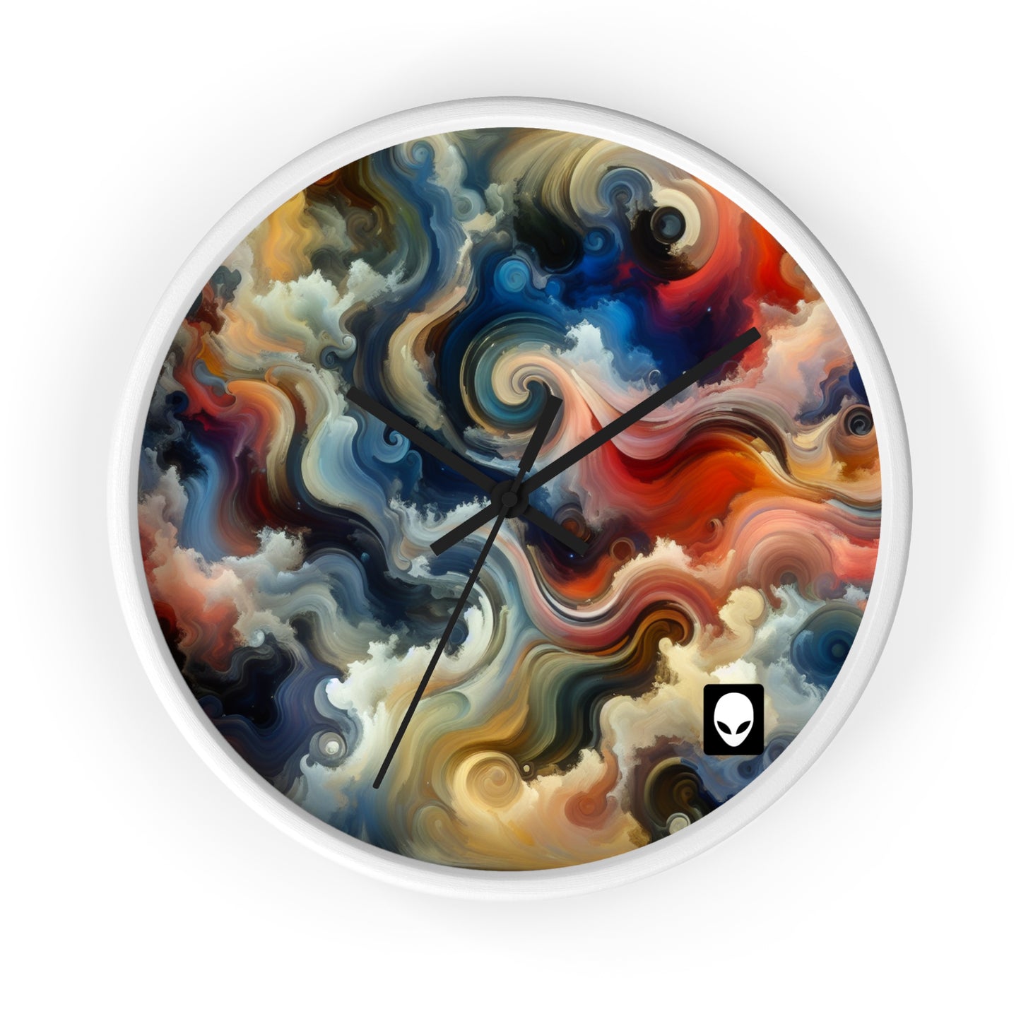 "Chaotic Balance: A Universe of Color" - The Alien Wall Clock Abstract Art Style