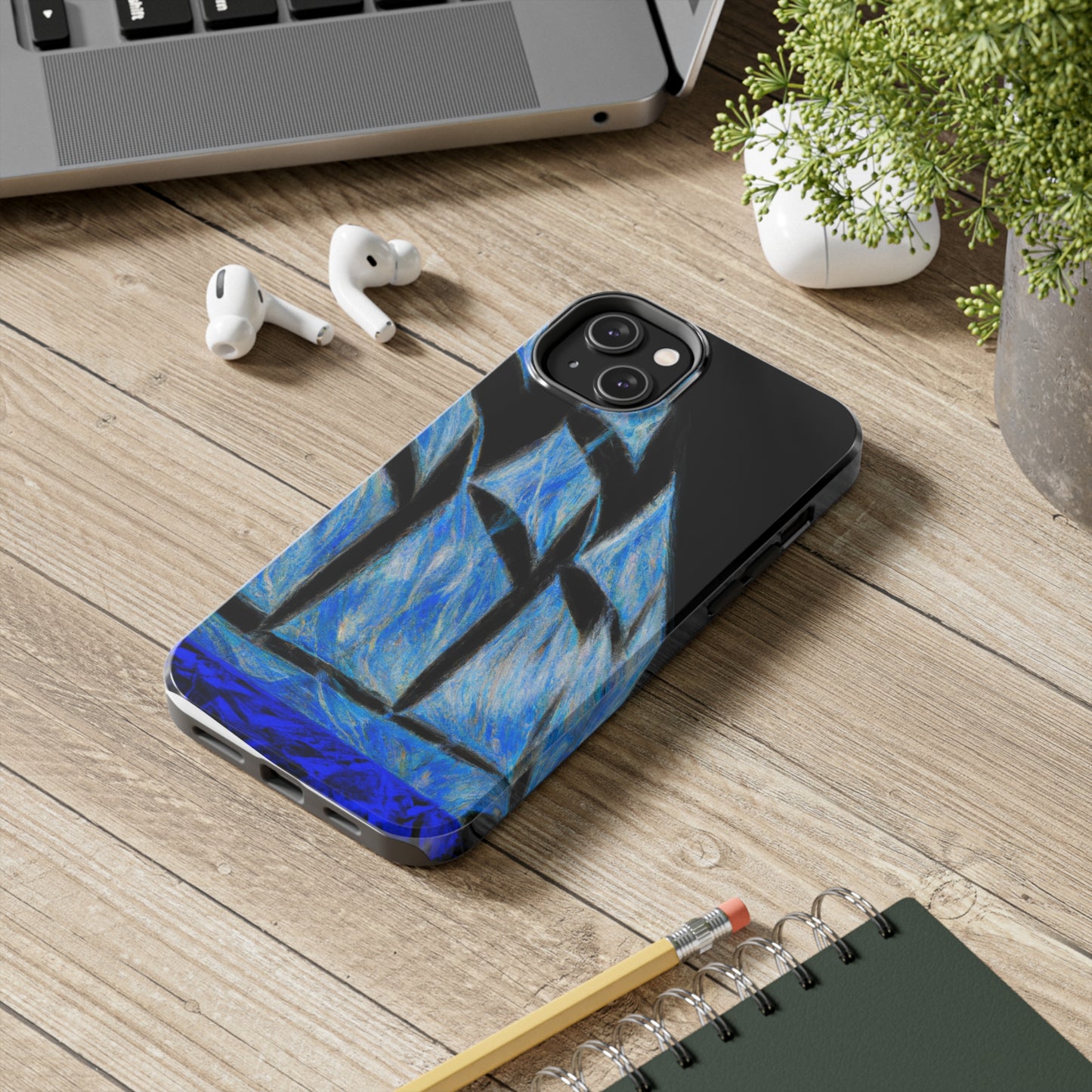 „El velero azul y las velas blancas: Una aventura de libertad en el mar“ – The Alien Tough Phone Cases