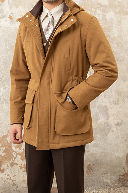 Chaqueta casual delgada con capucha para hombre