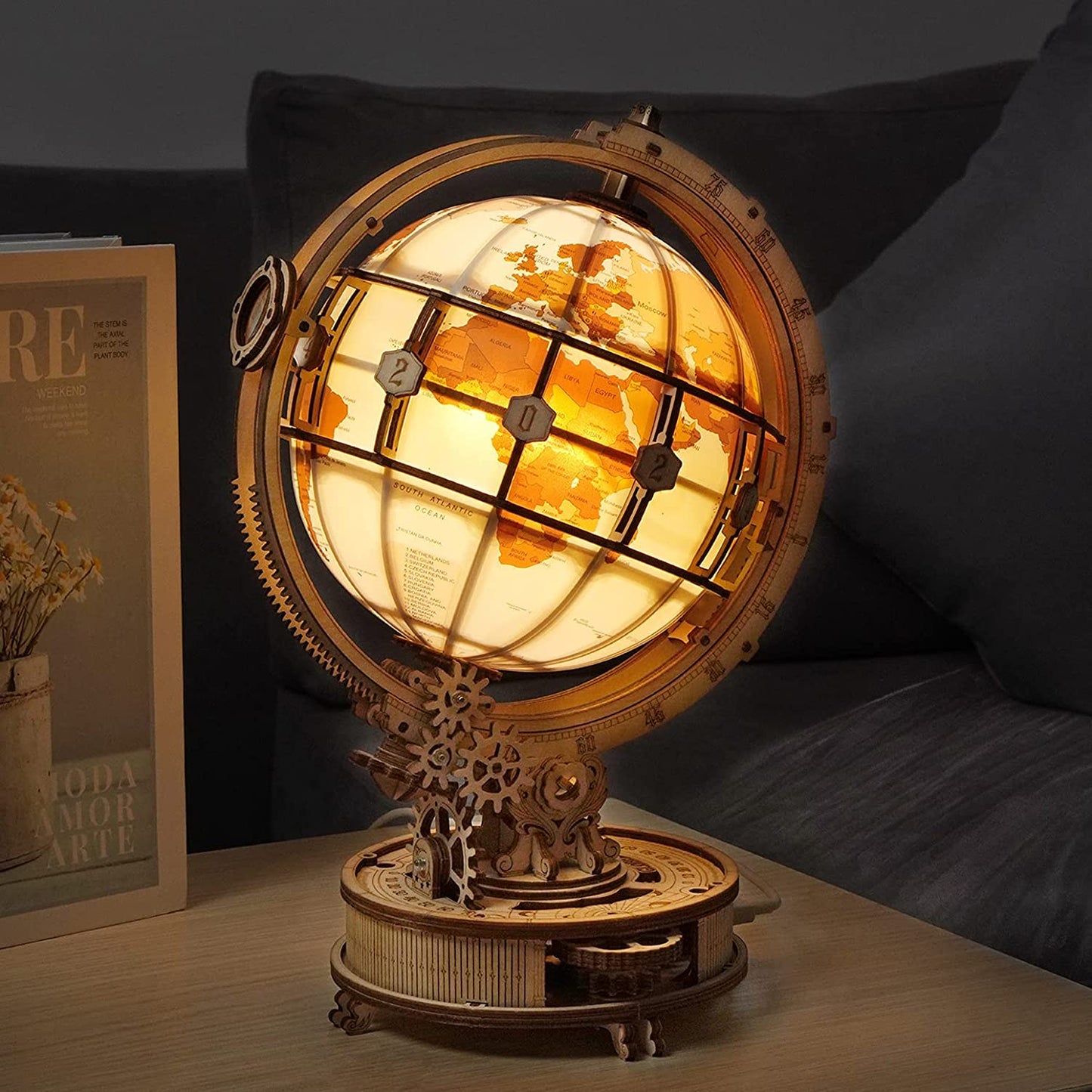 Rokr Luminous Globe 3D Holz Heißer Verkauf 180PCS Modell Baustein Kits Spielzeug