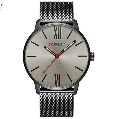 Men's Fashion Color Dial Stainless Steel Strap Wrist Quartz Watch