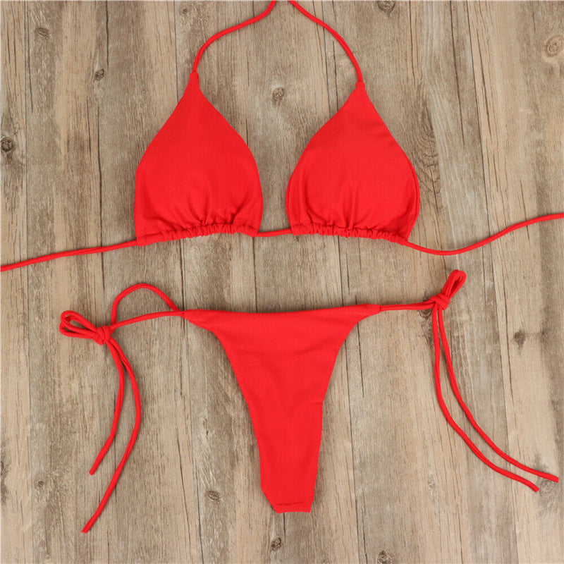 Neckholder-Bikini mit Bindeband, Damen, geteilter Badeanzug