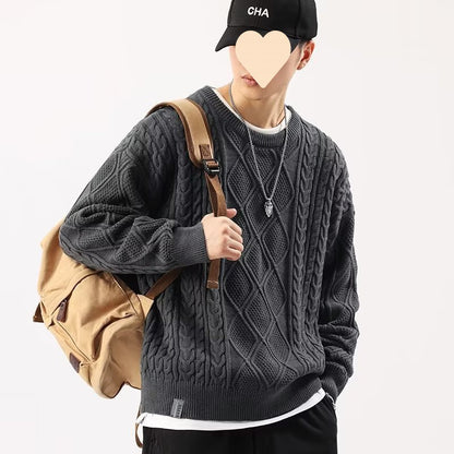 Round Neck Sweater Men's Loose Sweater