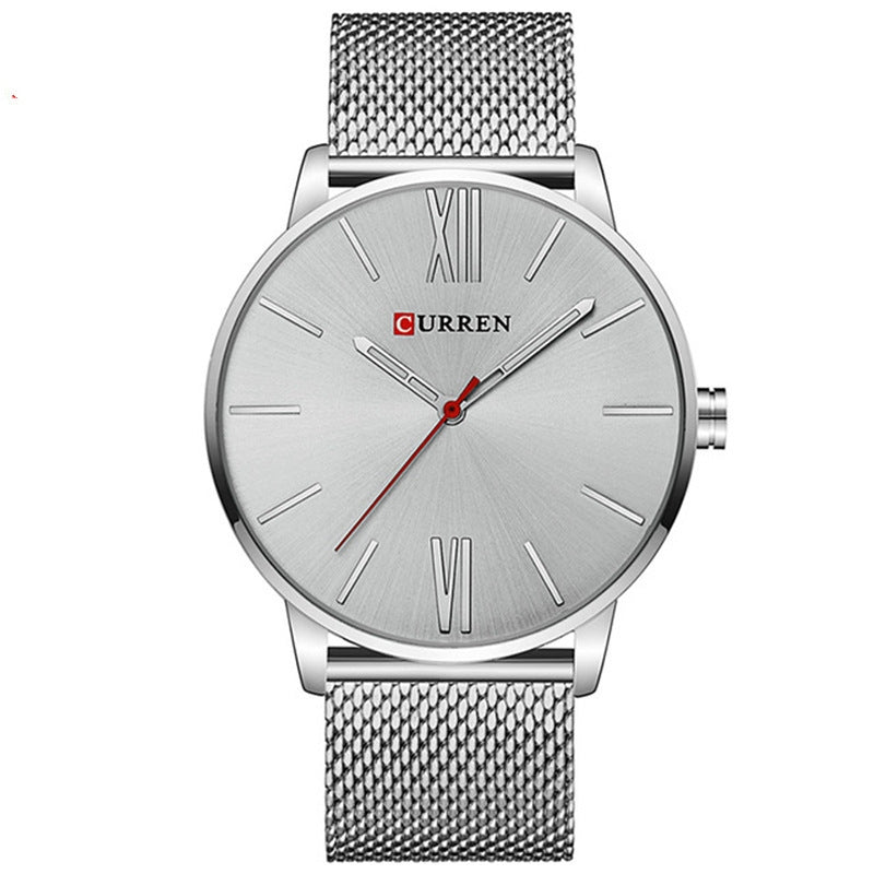 Men's Fashion Color Dial Stainless Steel Strap Wrist Quartz Watch