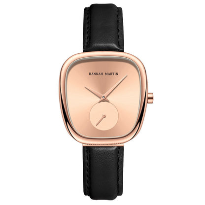 Reloj de cuarzo Milan Mesh de acero inoxidable para mujer Half Tonneau