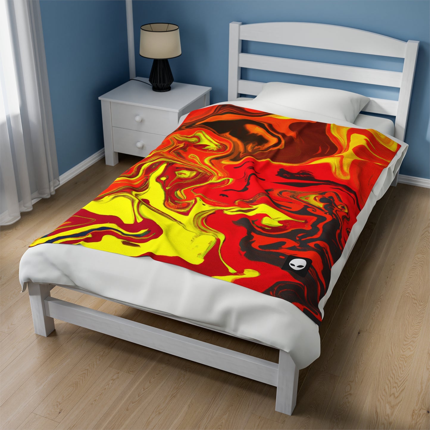 "Abstract Energy in Motion" - The Alien Velveteen Plush Blanket