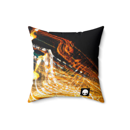 "Chaotic Disruption: An Abstract Exploration" - The Alien Square Pillow