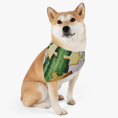 "Cactified Puzzle Time" - The Alien Pet Bandana Collar