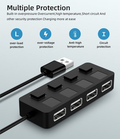 HUB Hub Multi-USB-Splitter 4-Port-Extender