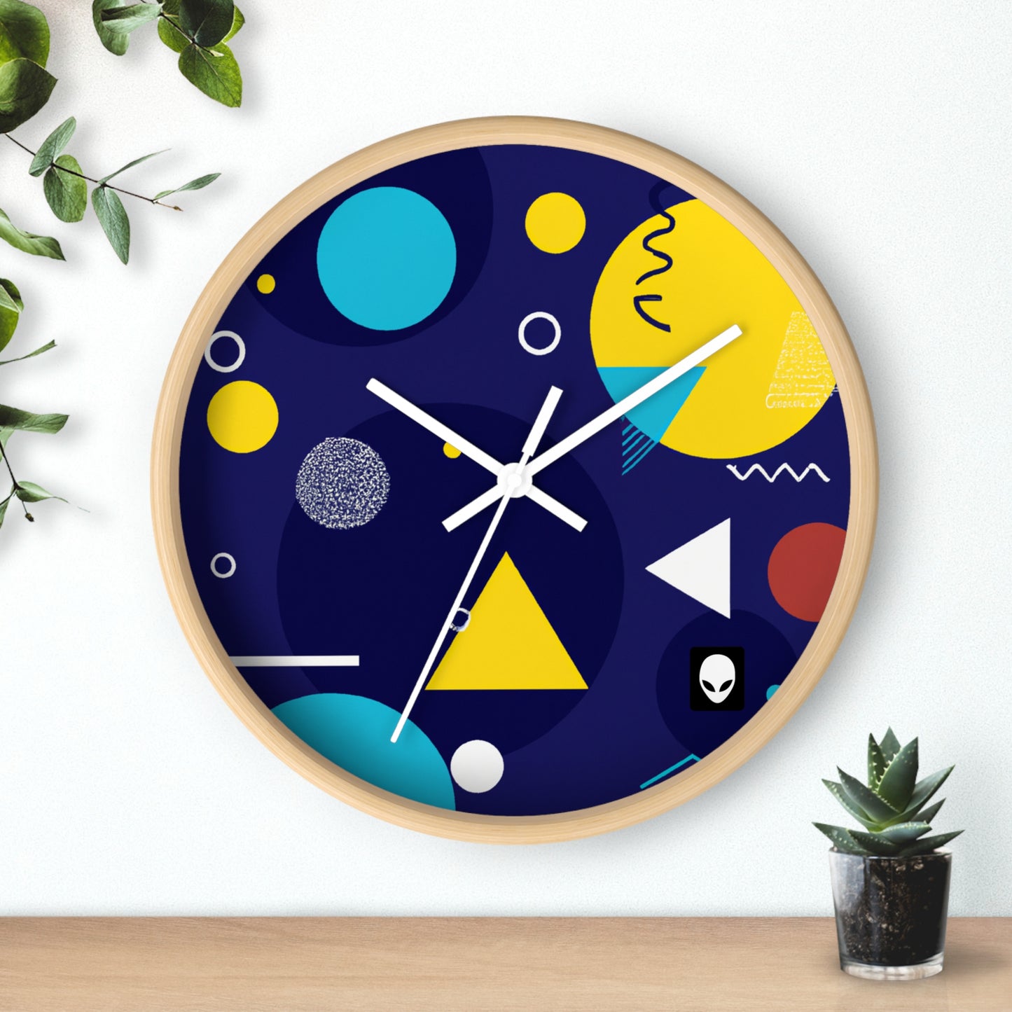 "Geometric Fusion: Bringing Your Vision to Colorful Life" - The Alien Wall Clock