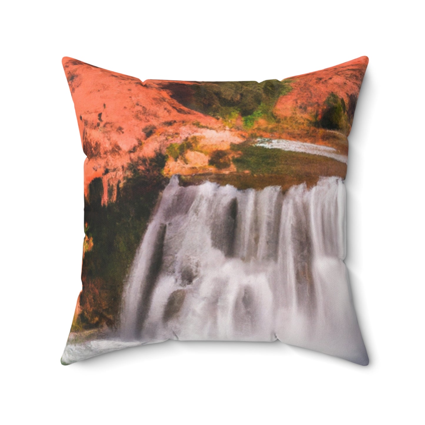 "Capturing Nature's Beauty: Crafting an Iconic Landscape in Vibrant Art" - The Alien Square Pillow