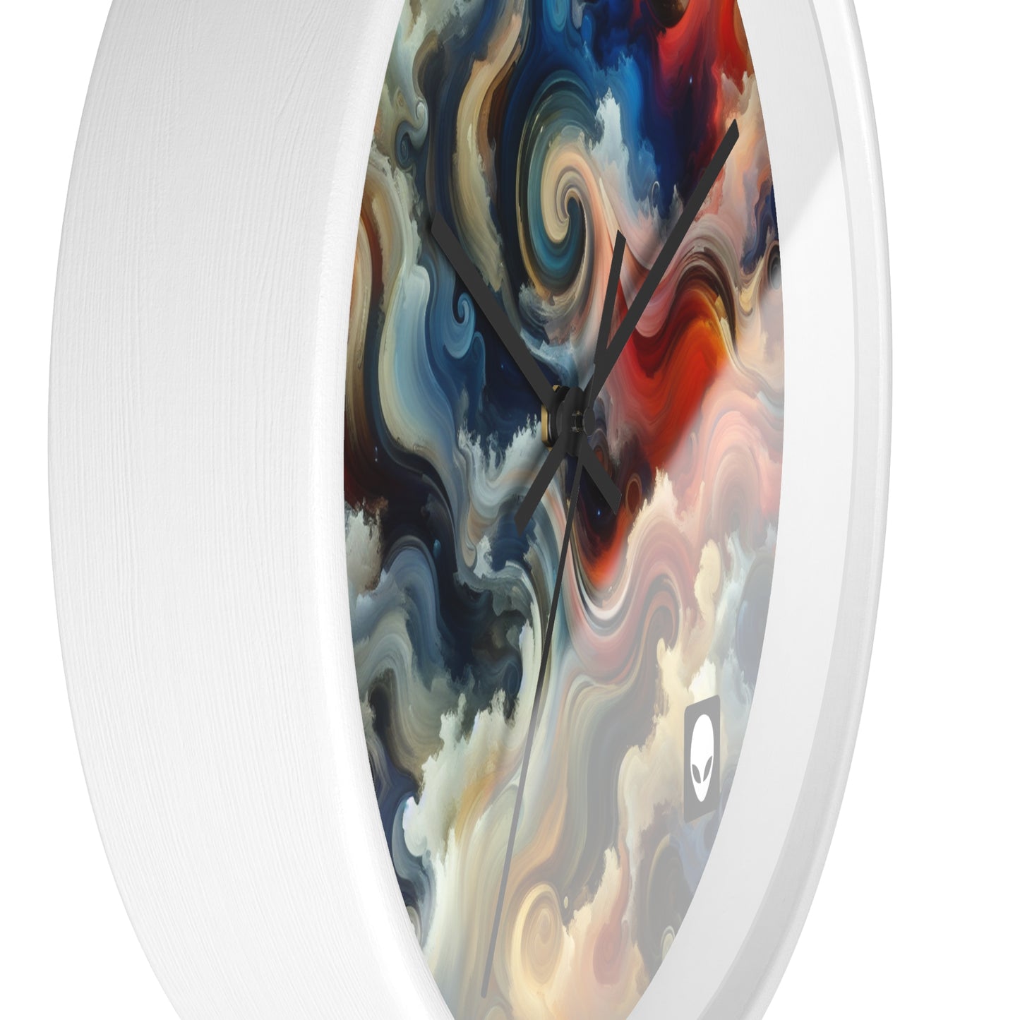 "Chaotic Balance: A Universe of Color" - The Alien Wall Clock Abstract Art Style