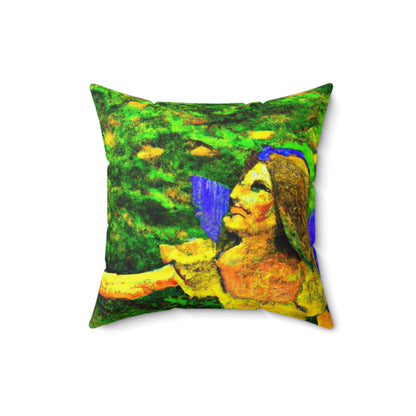 The Fairy and the Brave Adventurer - The Alien Square Pillow