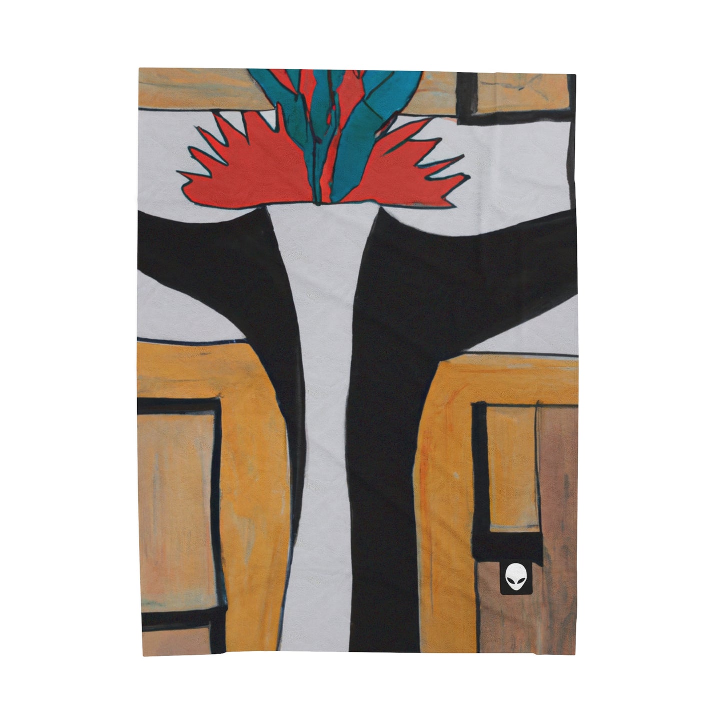 "Exploring Balance and Pattern in Abstract Art" - The Alien Velveteen Plush Blanket