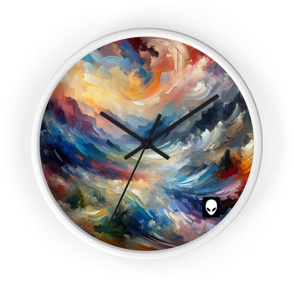 "Abstract Landscape: Exploring Emotional Depths Through Color & Texture" - The Alien Wall Clock Abstract Expressionism Style