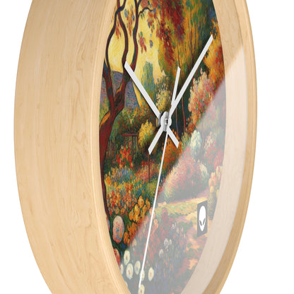 "Fauvist Garden Oasis" - The Alien Wall Clock Fauvism Style