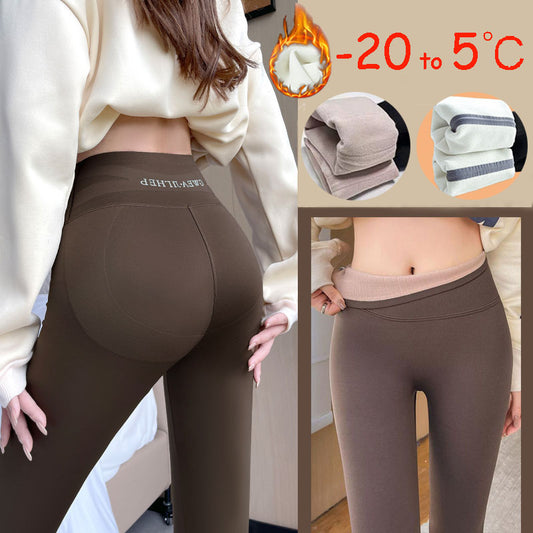 Fleece-verdickte Leggings für den Winter -20 bis 5, Hai-Hose für Damen, hohe Taille, eng, dünn, Bauchkontrolle, Gesäß, schlankmachende Yoga-Hose