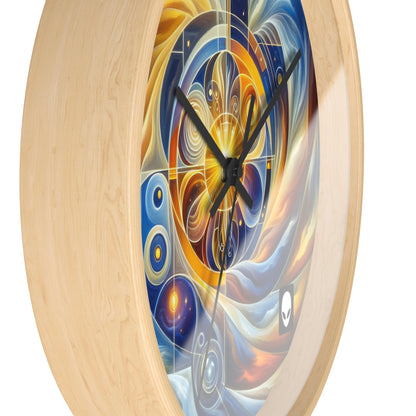 "Divinidad ascendente: un despertar espiritual en una geometría vibrante" - El reloj de pared alienígena estilo arte religioso