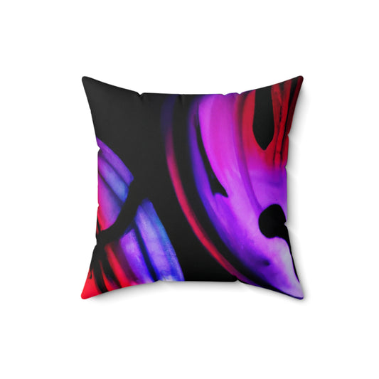 "Exploring Contrasts: A Colorful Dance of Luminance and Chromatic Aberration" - The Alien Square Pillow