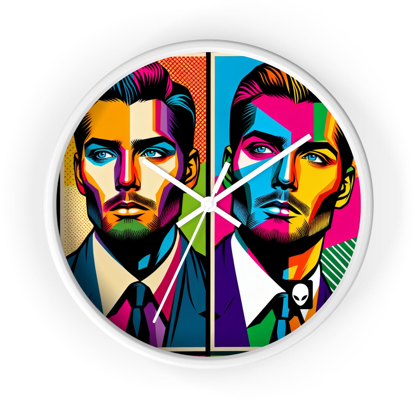 "Retrato de celebridad pop art" - El reloj de pared alienígena estilo pop art