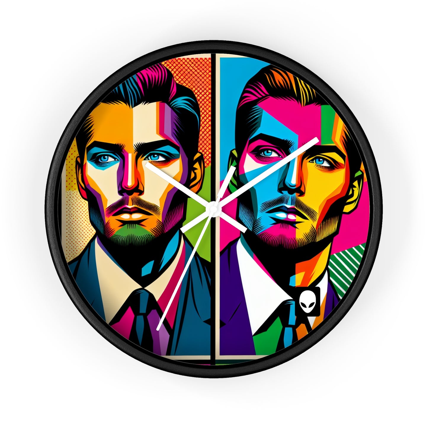 "Retrato de celebridad pop art" - El reloj de pared alienígena estilo pop art