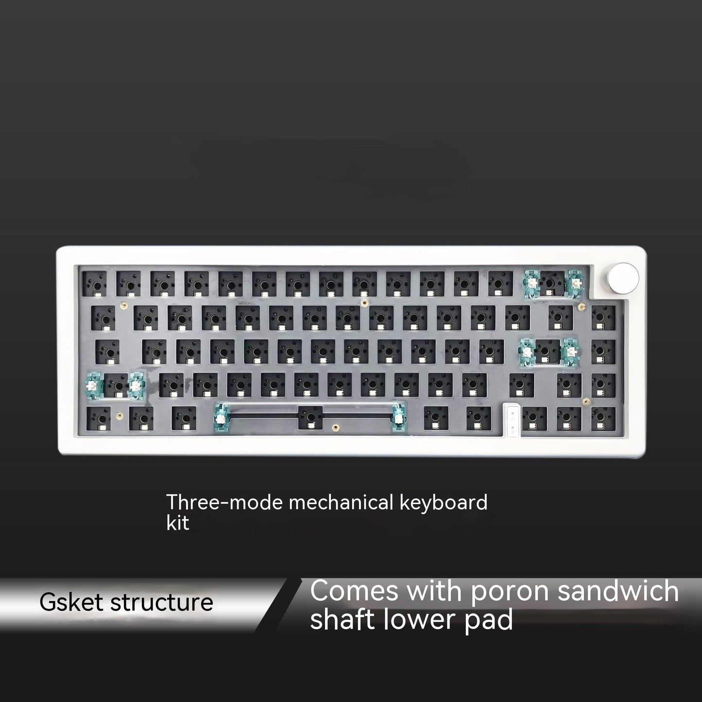 Three-model Customized DIY With Knob Support Hot Plug RGB Backlit Mechanical Keyboard Kit