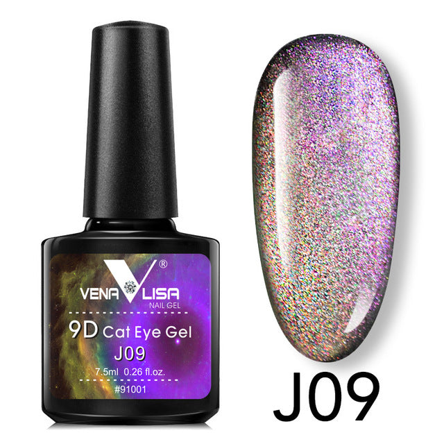 Venalisa 9D Gellack Cat Eye Magic Chameleon Gellack Nagelmaniküre Galaxy Starry Magnetic Mehrfarbig 5 ml Nagelgellack