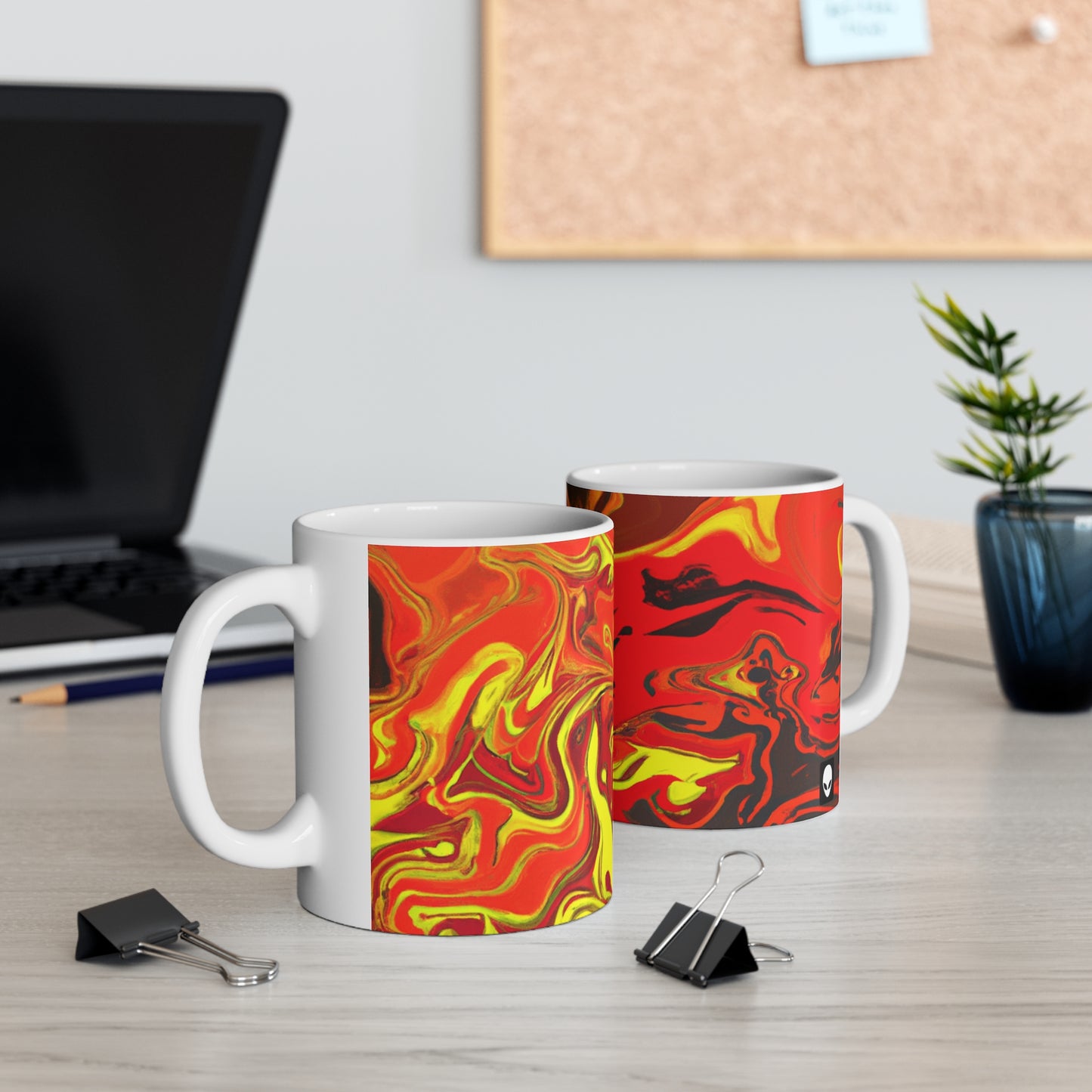 "Abstract Energy in Motion" - The Alien Ceramic Mug 11 oz