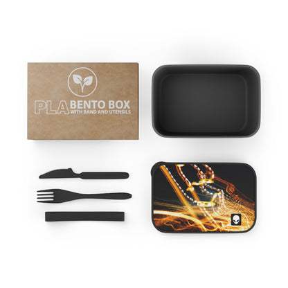 "Chaotic Disruption: An Abstract Exploration" - The Alien Eco-friendly PLA Bento Box with Band and Utensils