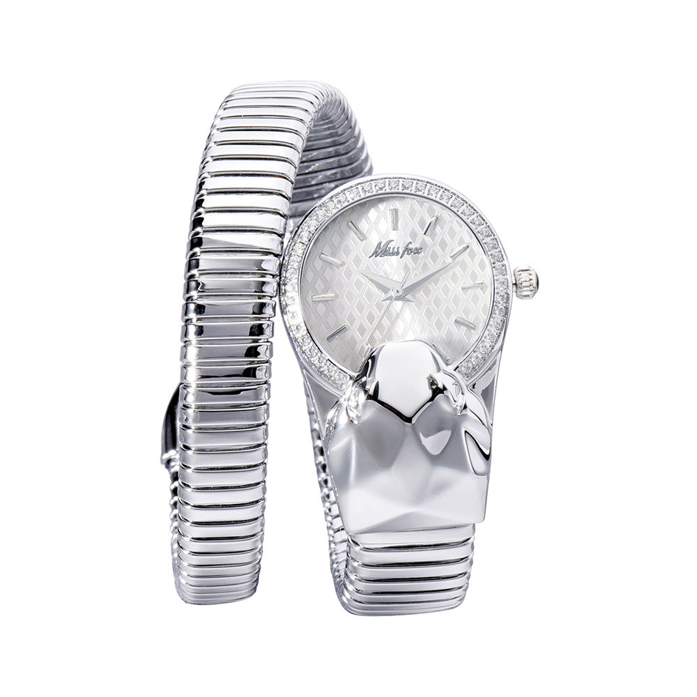 Reloj de serpiente con incrustaciones de diamantes de tendencia de moda para mujer