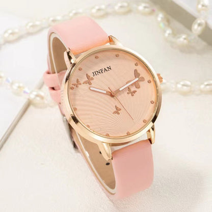 Estudiante Sweet Butterfly Macron Reloj de pulsera de cuarzo de moda todo fósforo