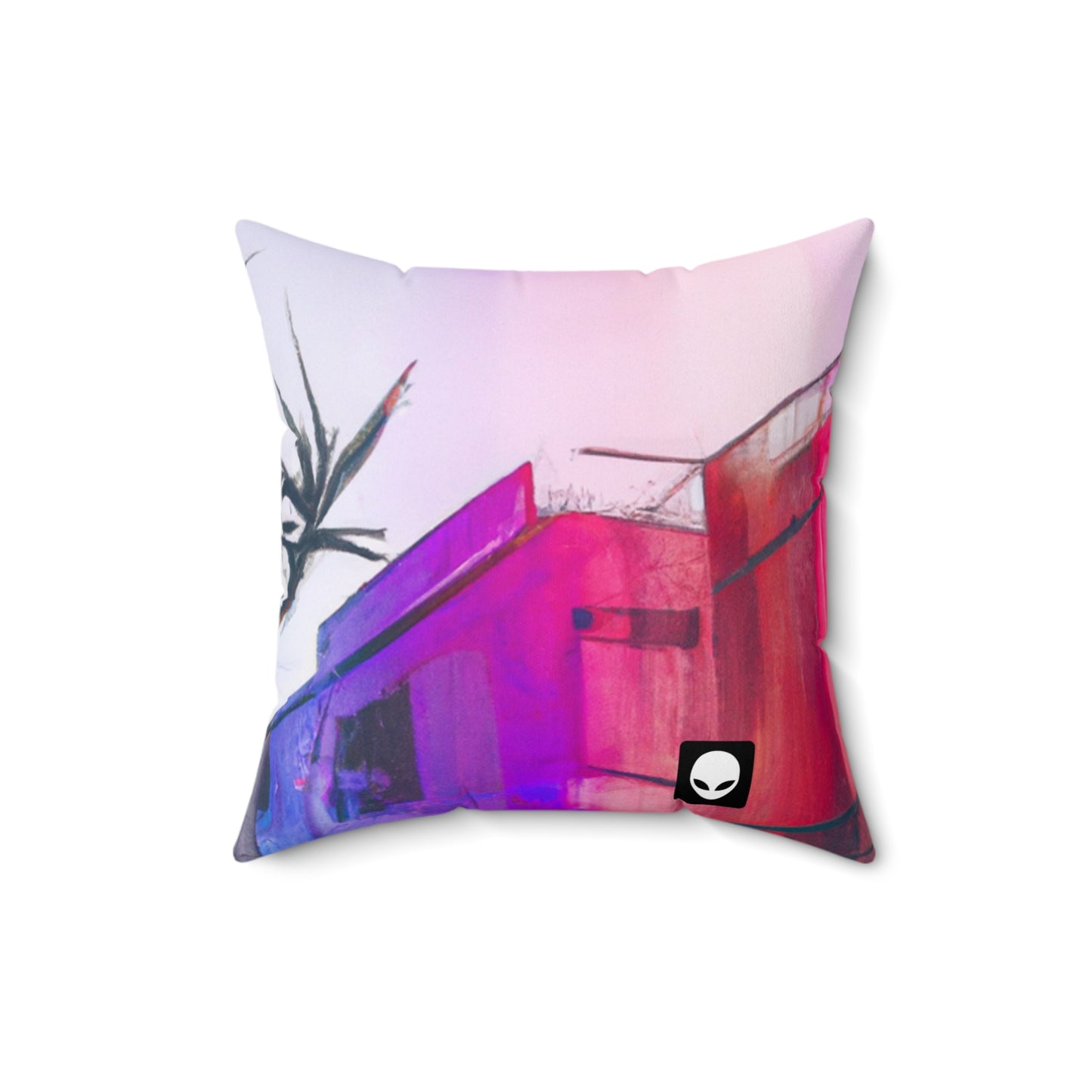 "Explorando fotografías en color" - The Alien Square Pillow