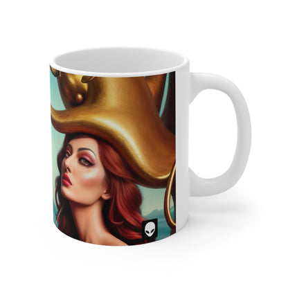 "Locura metafórica: una exploración de los mundos surrealistas de Salvador Dalí" - Taza de cerámica The Alien 11 oz