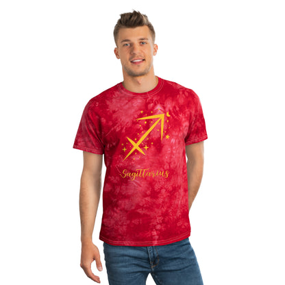 Signo del zodiaco Sagitario: camiseta con efecto tie-dye alienígena, cristal