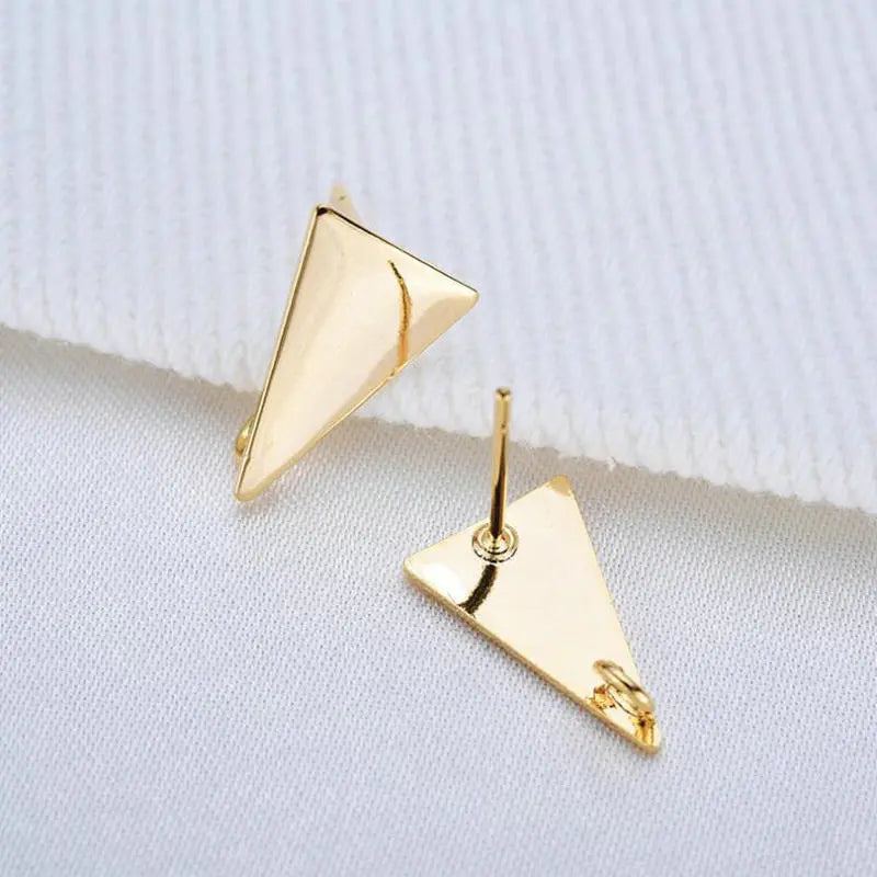 Gold Color Protection 8 12mm Triangle Earrings With Rings