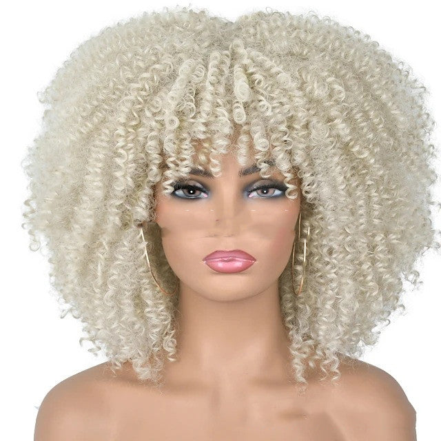 Small Curly Hair Rose Mesh Synthetic Headgear