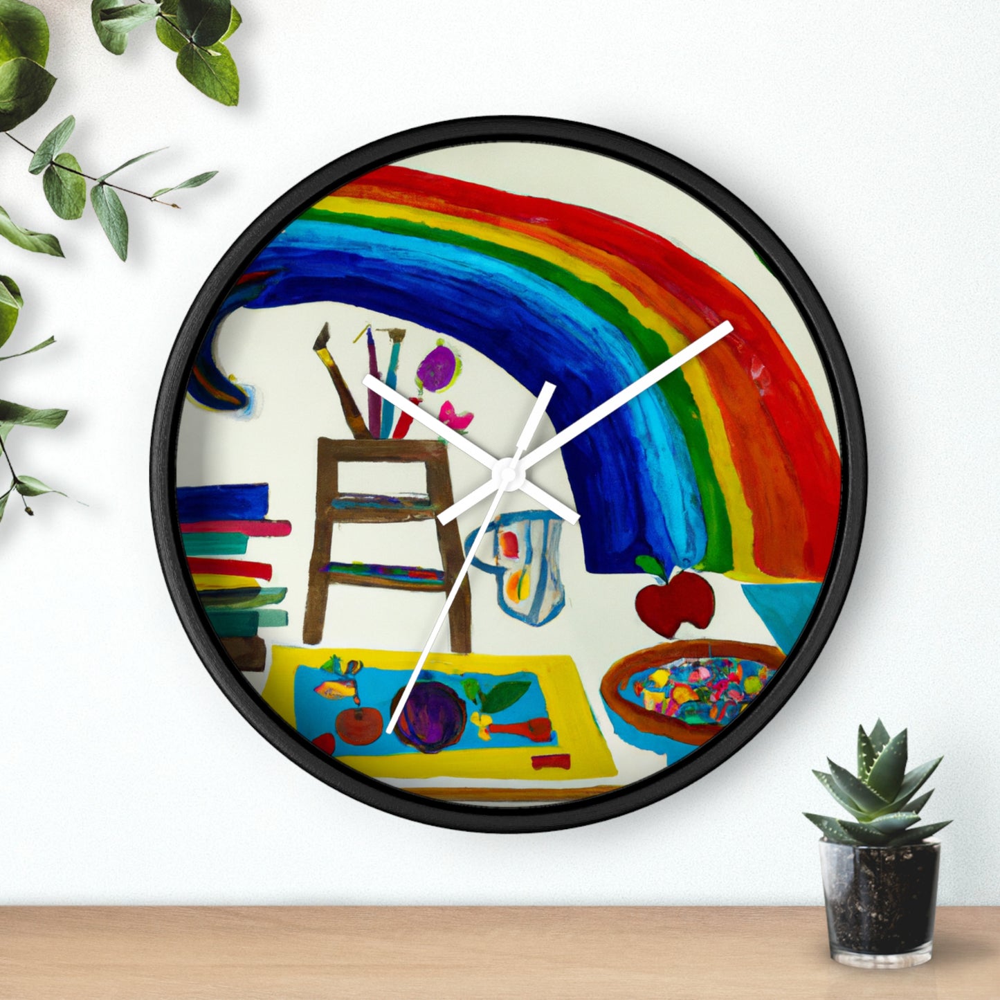 "Un fantástico arco iris de posibilidades" - El reloj de pared alienígena