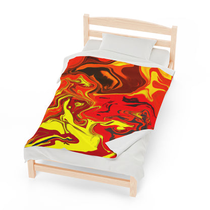 "Abstract Energy in Motion" - The Alien Velveteen Plush Blanket